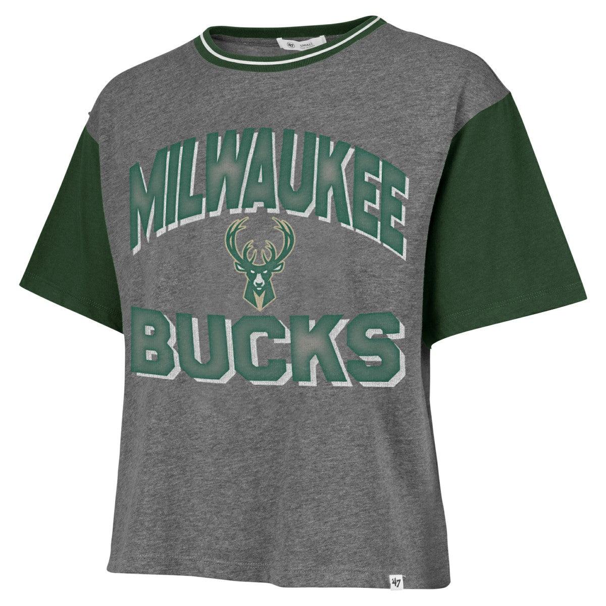Milwaukee Bucks '47 Women's Rise Clubhouse Ziggy Color Block T-Shirt Gray