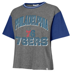 Philadelphia 76ers '47 Women's Rise Clubhouse Ziggy Color Block T-Shirt Gray