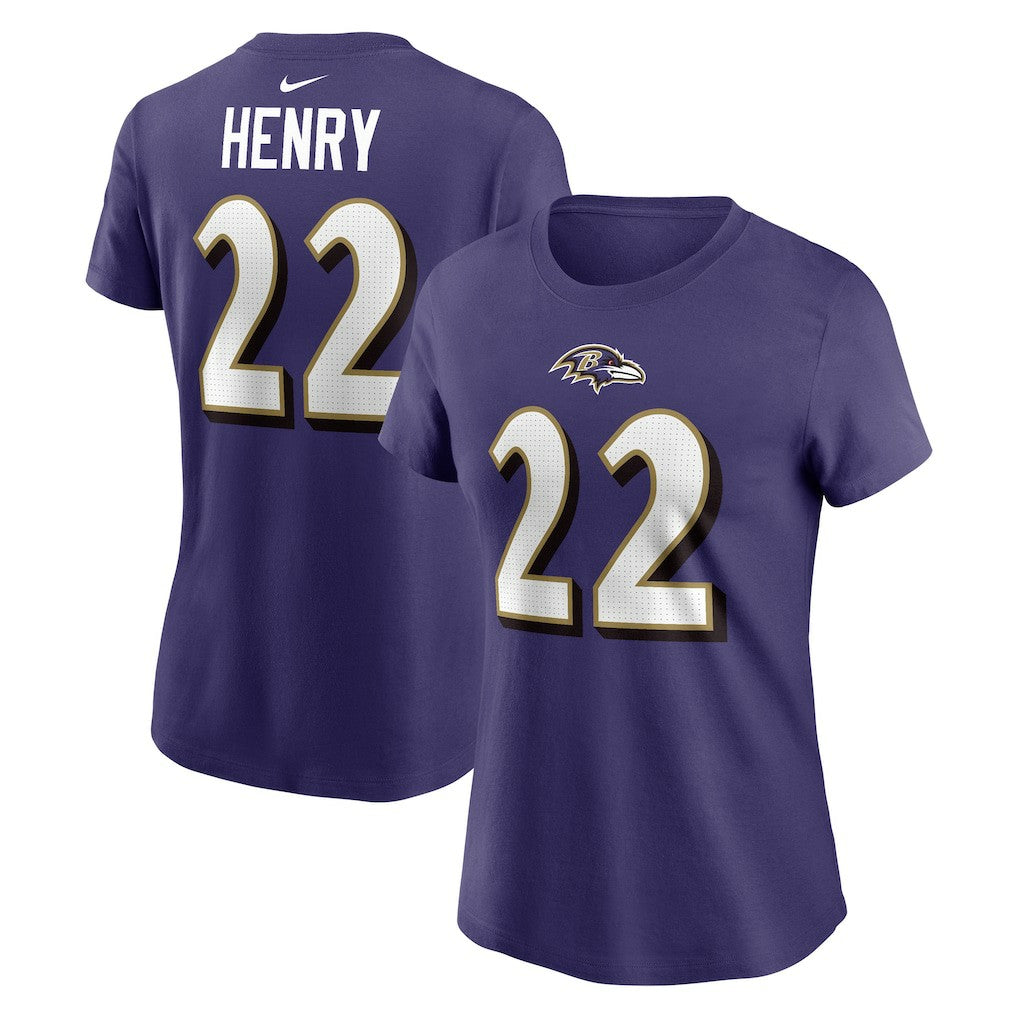 Derrick Henry Baltimore Ravens Women's Player Name & Number T-Shirt Purple