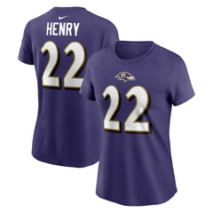 Derrick Henry Baltimore Ravens Women's Player Name & Number T-Shirt Purple