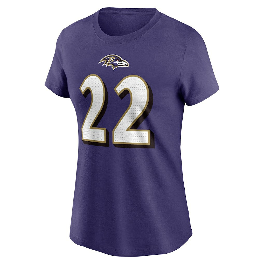 Derrick Henry Baltimore Ravens Women's Player Name & Number T-Shirt Purple