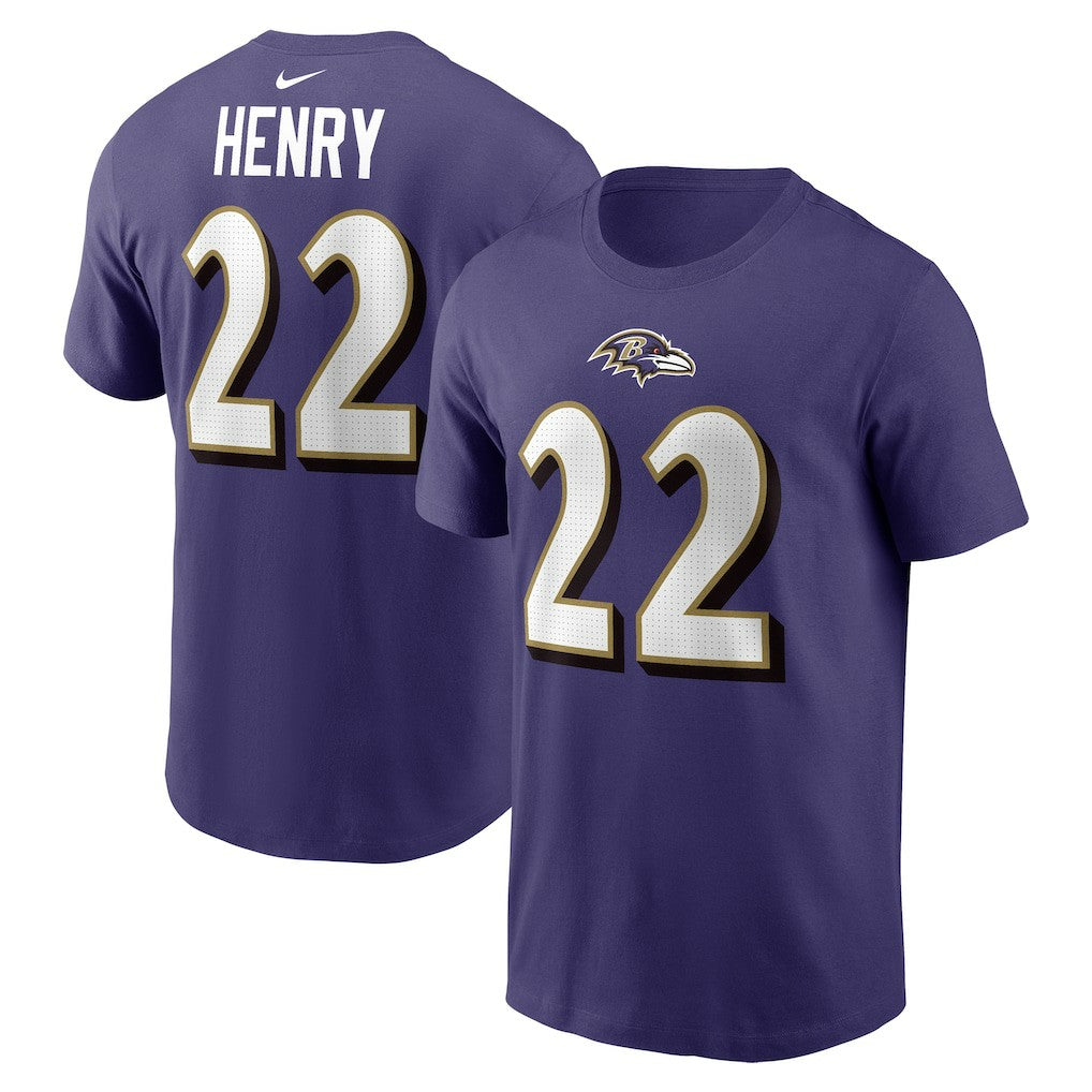 Derrick Henry Baltimore Ravens Player Name & Number T-Shirt Purple