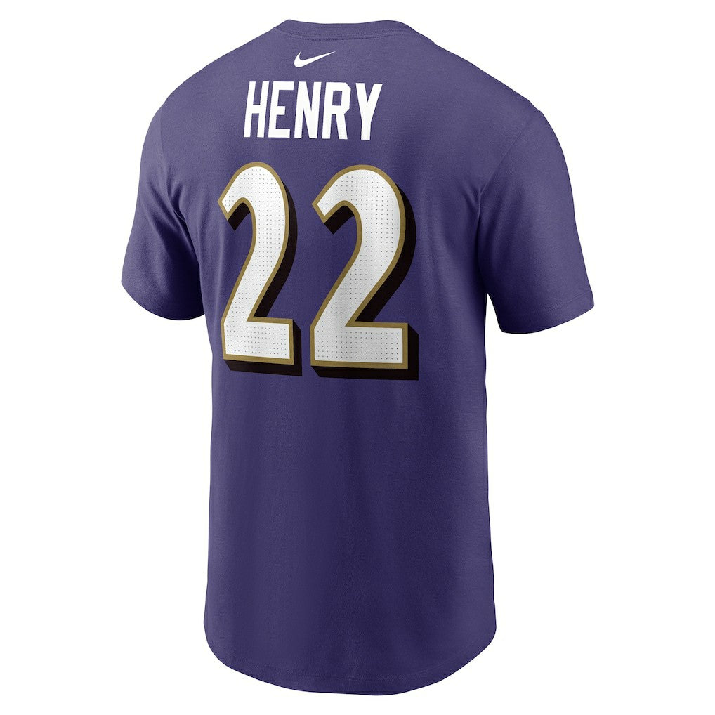 Derrick Henry Baltimore Ravens Player Name & Number T-Shirt Purple