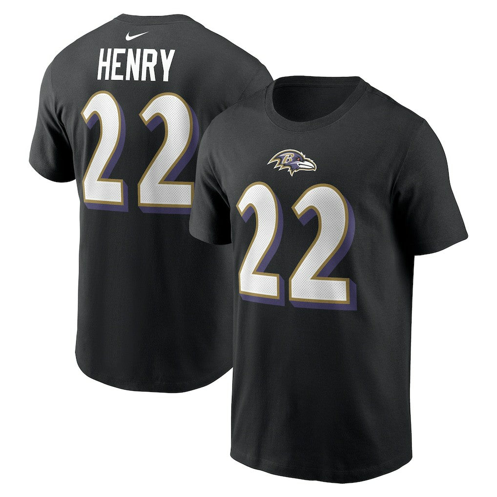 Derrick Henry Baltimore Ravens Player Name & Number T-Shirt Black