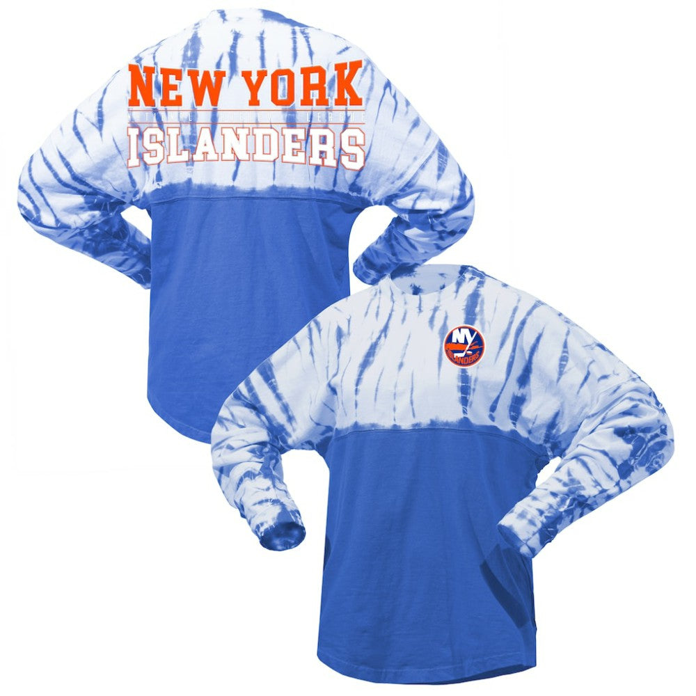 NHL New York Islanders Spirit Jersey Unisex Crystal Half Dye Long Sleeve T-Shirt - Royal