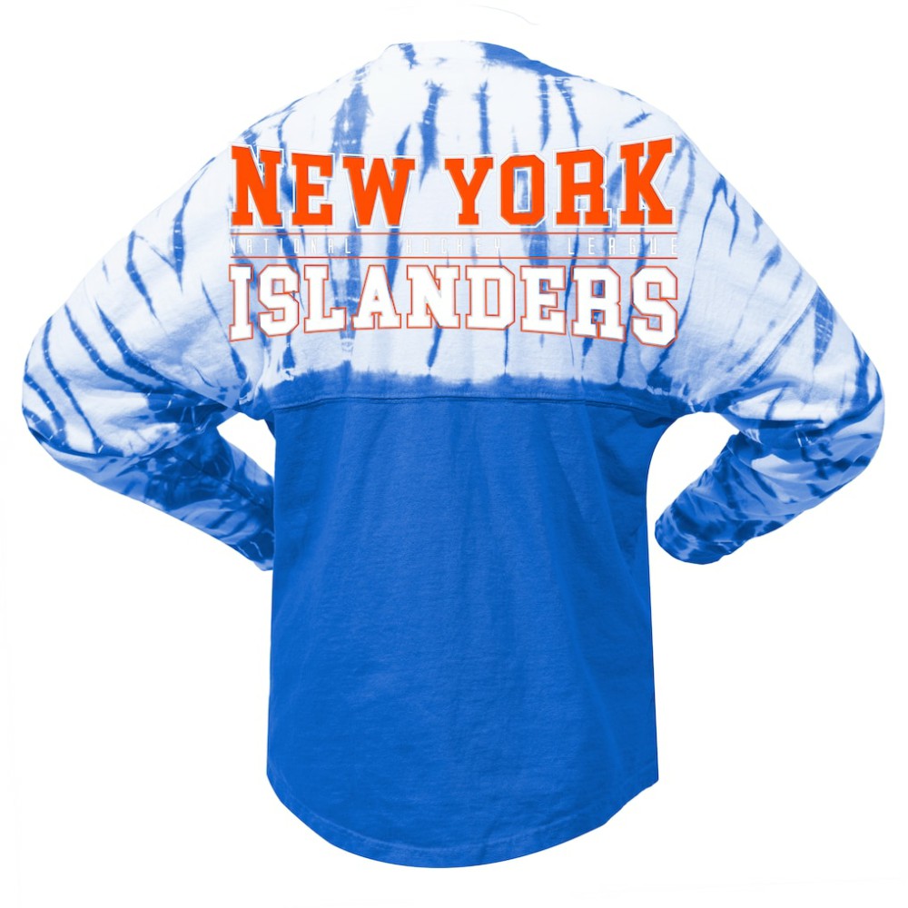 NHL New York Islanders Spirit Jersey Unisex Crystal Half Dye Long Sleeve T-Shirt - Royal