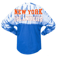 NHL New York Islanders Spirit Jersey Unisex Crystal Half Dye Long Sleeve T-Shirt - Royal