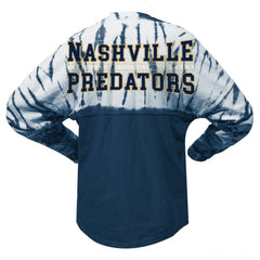 NHL Nashville Predators Spirit Jersey Unisex Crystal Half Dye Long Sleeve T-Shirt - Navy