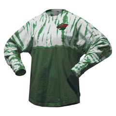 NHL Minnesota Wild Spirit Jersey Unisex Crystal Half Dye Long Sleeve T-Shirt - Green