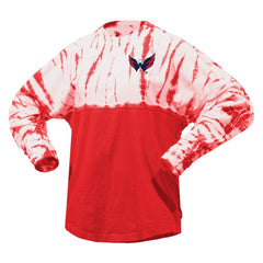 NHL Washington Capitals Spirit Jersey Unisex Crystal Half Dye Long Sleeve T-Shirt - Red