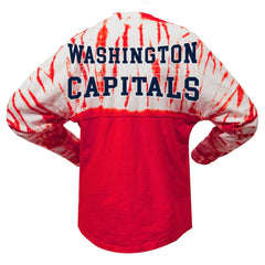 NHL Washington Capitals Spirit Jersey Unisex Crystal Half Dye Long Sleeve T-Shirt - Red