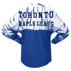 NHL Toronto Maple Leafs Spirit Jersey Unisex Crystal Half Dye Long Sleeve T-Shirt - Blue