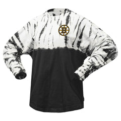 NHL Boston Bruins Spirit Jersey Unisex Crystal Half Dye Long Sleeve T-Shirt - Black
