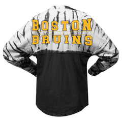 NHL Boston Bruins Spirit Jersey Unisex Crystal Half Dye Long Sleeve T-Shirt - Black
