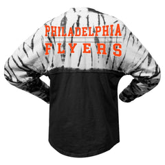 NHL Philadelphia Flyers Spirit Jersey Unisex Crystal Half Dye Long Sleeve T-Shirt - Black