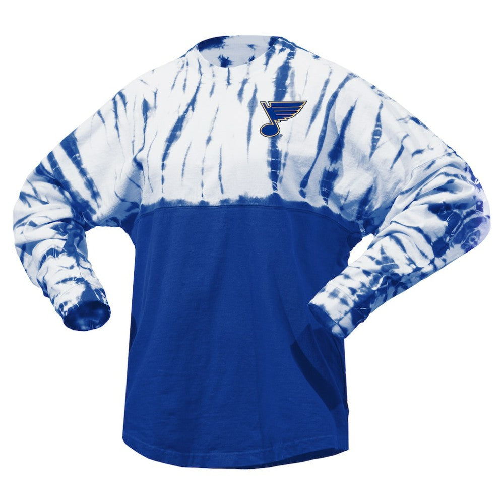 NHL St. Louis Blues Spirit Jersey Unisex Crystal Half Dye Long Sleeve T-Shirt - Blue