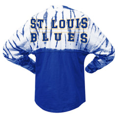 NHL St. Louis Blues Spirit Jersey Unisex Crystal Half Dye Long Sleeve T-Shirt - Blue