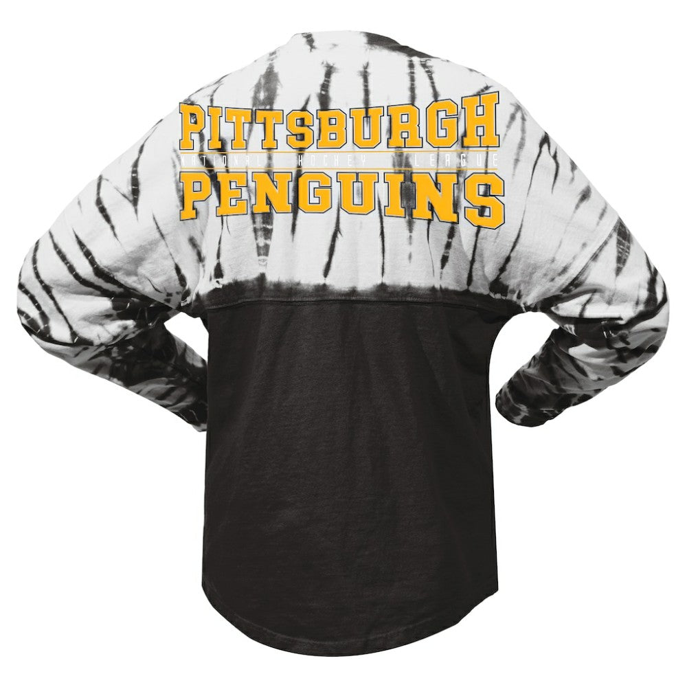 NHL Pittsburgh Penguins Spirit Jersey Unisex Crystal Half Dye Long Sleeve T-Shirt - Black