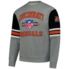 Cincinnati Bengals All Over 4.0 Vintage Logo Pullover Sweatshirt Heather Gray