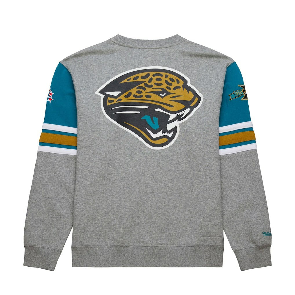 Jacksonville Jaguars All Over 4.0 Vintage Logo Pullover Sweatshirt Heather Gray