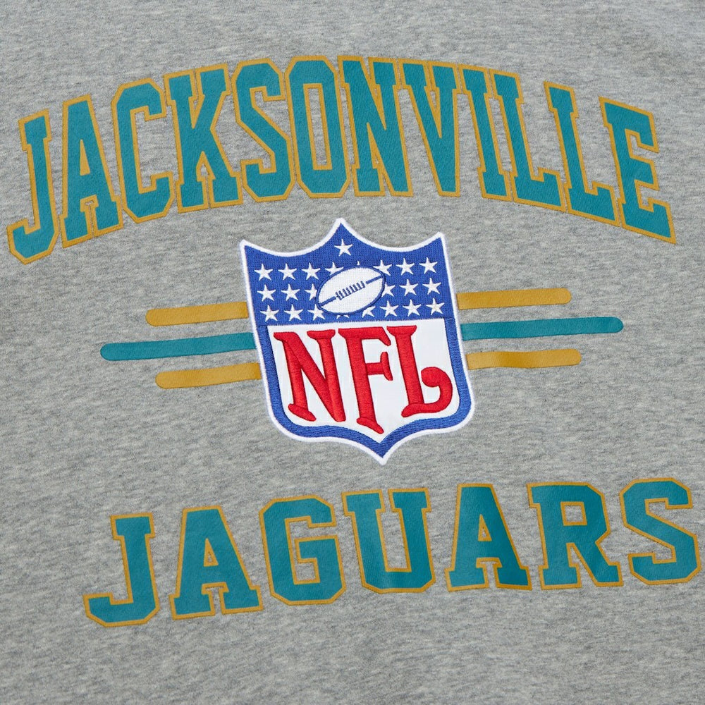 Jacksonville Jaguars All Over 4.0 Vintage Logo Pullover Sweatshirt Heather Gray