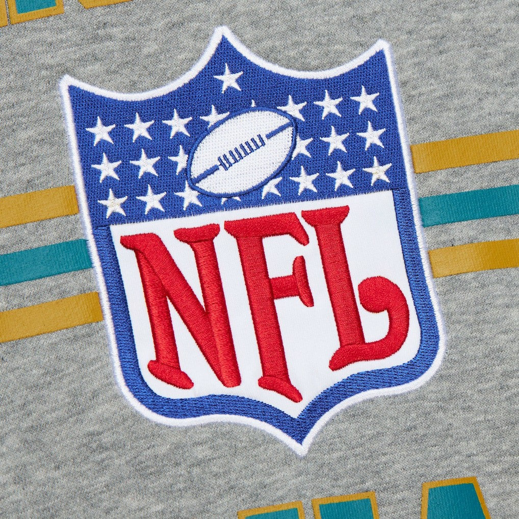 Jacksonville Jaguars All Over 4.0 Vintage Logo Pullover Sweatshirt Heather Gray