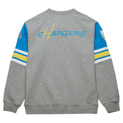 Los Angeles Chargers All Over 4.0 Vintage Logo Pullover Sweatshirt Heather Gray