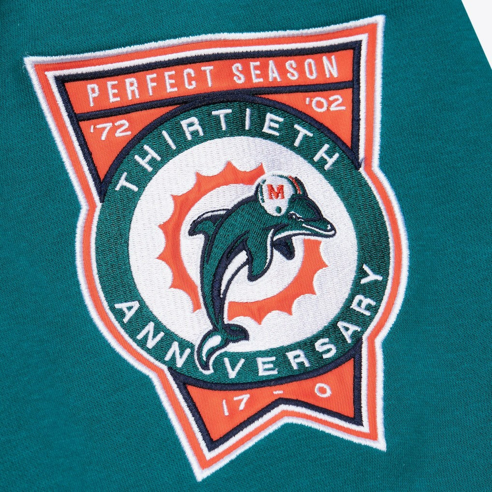 Miami Dolphins All Over 4.0 Vintage Logo Pullover Sweatshirt Heather Gray