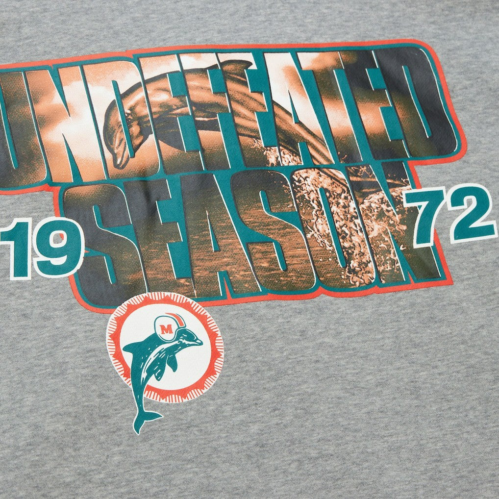 Miami Dolphins All Over 4.0 Vintage Logo Pullover Sweatshirt Heather Gray