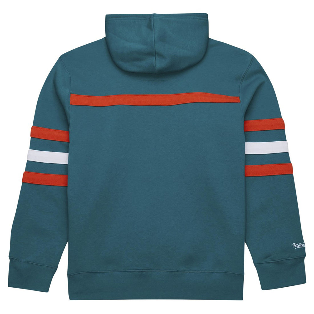 Miami Dolphins Vintage Logo Head Coach Fleece Pullover Hoodie Aqua