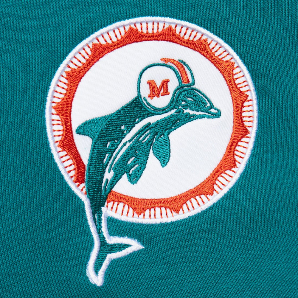 Miami Dolphins Vintage Logo Head Coach Fleece Pullover Hoodie Aqua