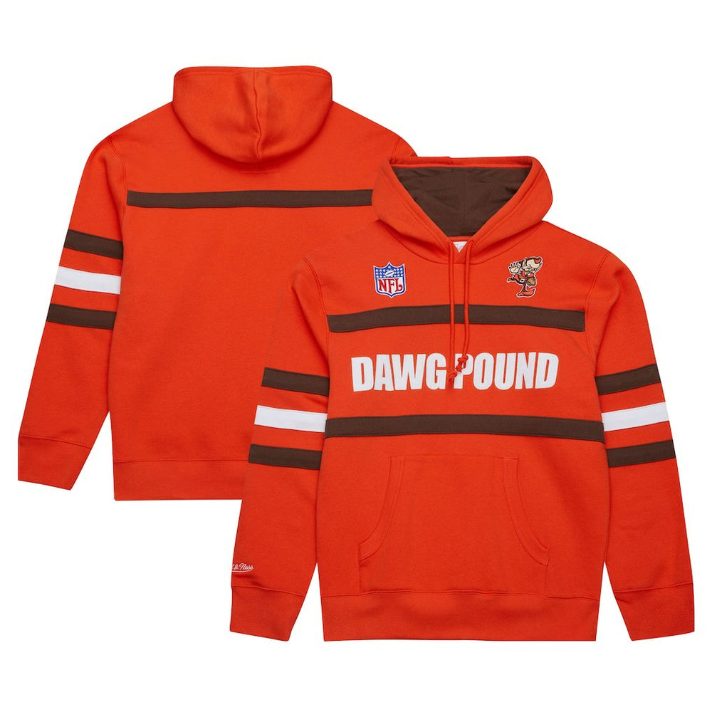 Cleveland Browns Vintage Logo Head Coach Fleece Pullover Hoodie Orange