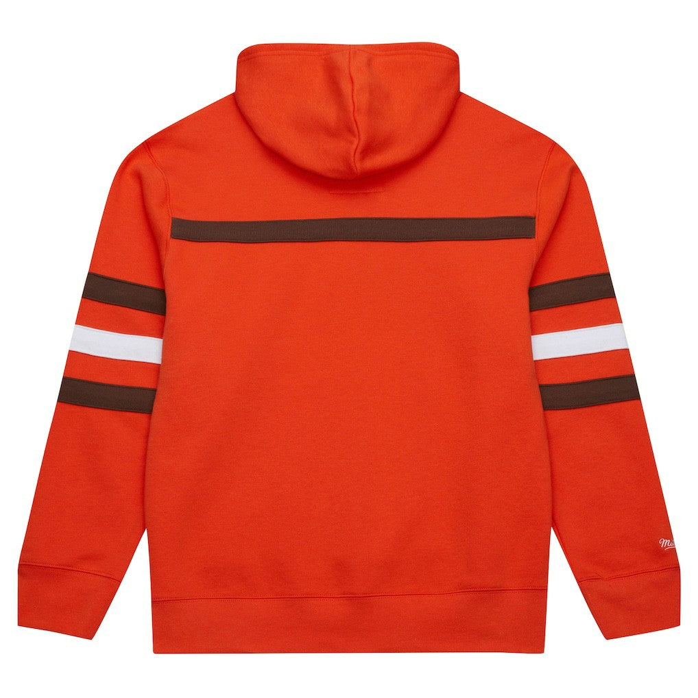 Cleveland Browns Vintage Logo Head Coach Fleece Pullover Hoodie Orange