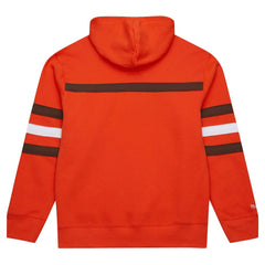 Cleveland Browns Vintage Logo Head Coach Fleece Pullover Hoodie Orange