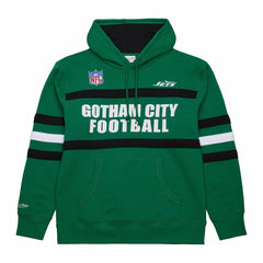 New York Jets Vintage Logo Head Coach Fleece Pullover Hoodie Kelly Green
