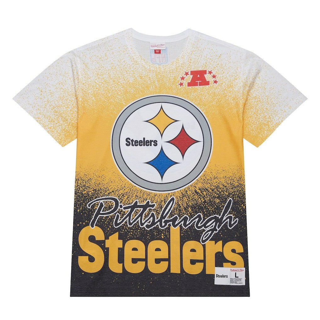 Pittsburgh Steelers Team Burst Vintage Logo T-Shirt White