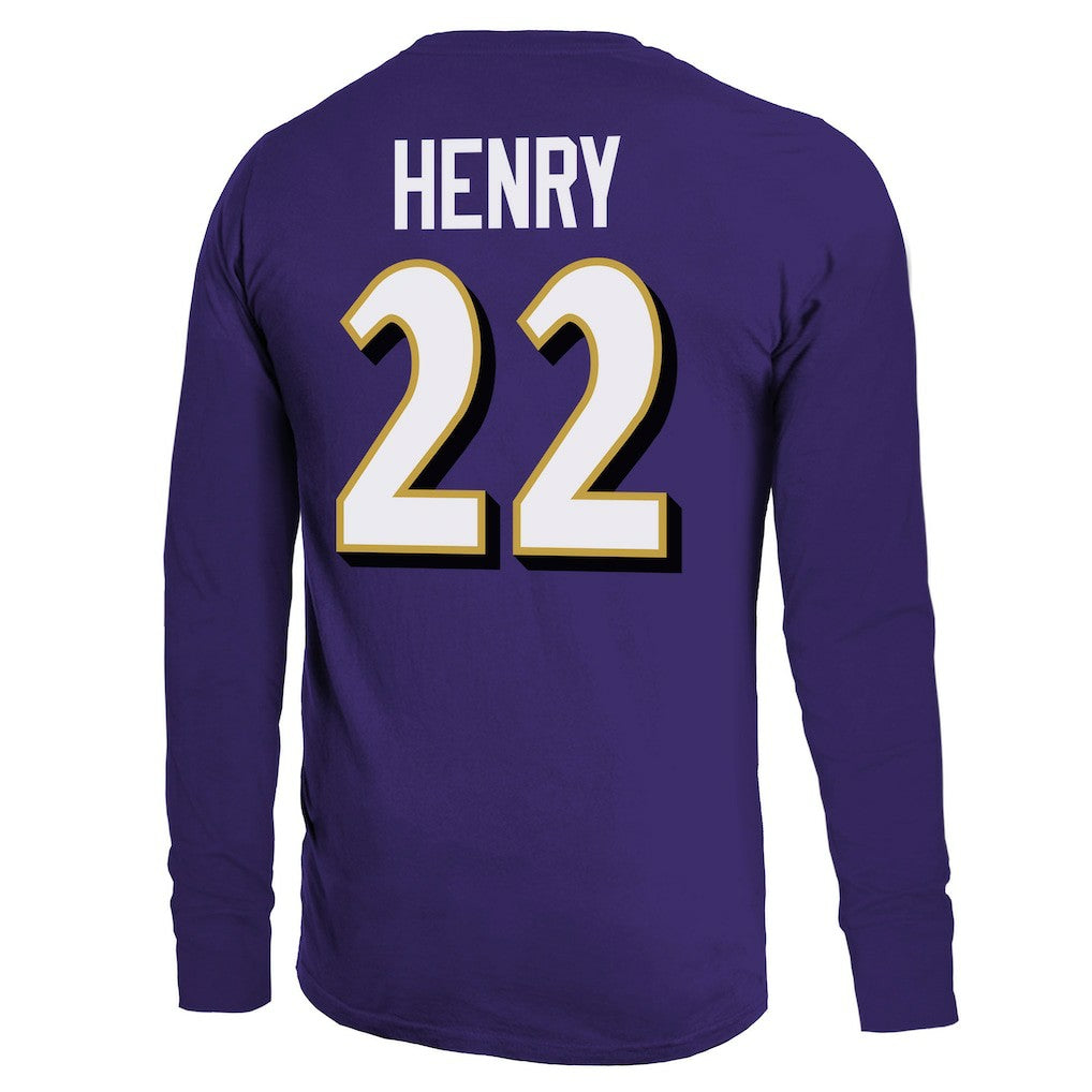 Derrick Henry Baltimore Ravens Majestic Threads Name & Number Long Sleeve T-Shirt Purple