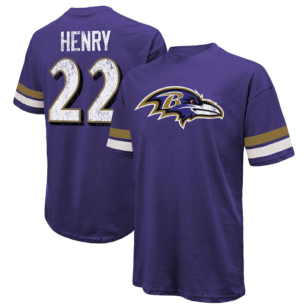 Derrick Henry Baltimore Ravens Majestic Threads Name & Number Oversized T-Shirt Purple
