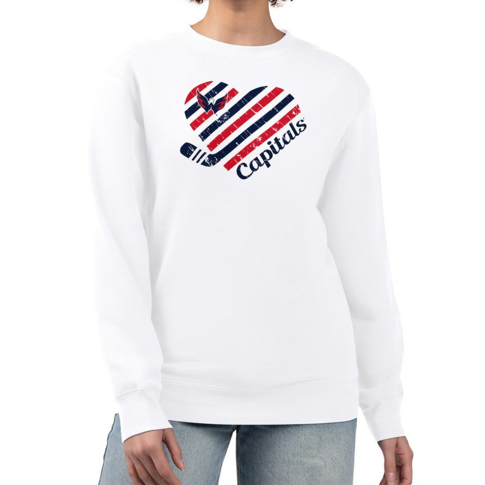 NHL Washington Capitals G-III 4Her by Carl Banks Women's Heart Graphic Pullover Sweatshirt - White