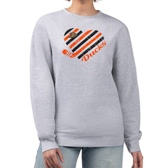 NHL Anaheim Ducks G-III 4Her by Carl Banks Women's Heart Graphic Pullover Sweatshirt - Heather Gray