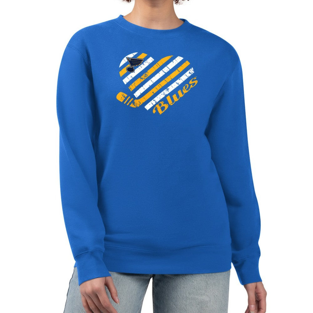 NHL St. Louis Blues G-III 4Her by Carl Banks Women's Heart Graphic Pullover Sweatshirt - Blue