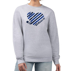 NHL St. Louis Blues G-III 4Her by Carl Banks Women's Heart Graphic Pullover Sweatshirt - Heather Gray