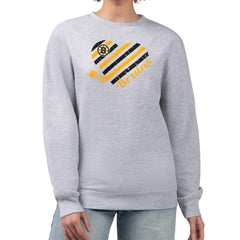 NHL Boston Bruins G-III 4Her by Carl Banks Women's Heart Graphic Pullover Sweatshirt - Heather Gray