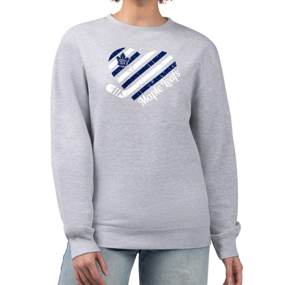 NHL Toronto Maple Leafs G-III 4Her by Carl Banks Women's Heart Graphic Pullover Sweatshirt - Heather Gray