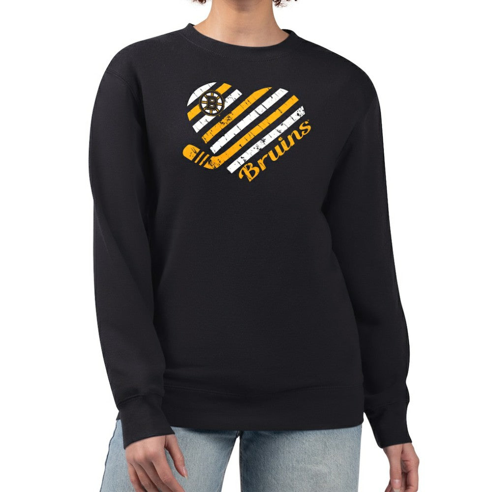 NHL Boston Bruins G-III 4Her by Carl Banks Women's Heart Graphic Pullover Sweatshirt - Black