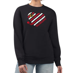 NHL Chicago Blackhawks G-III 4Her by Carl Banks Women's Heart Graphic Pullover Sweatshirt - Black
