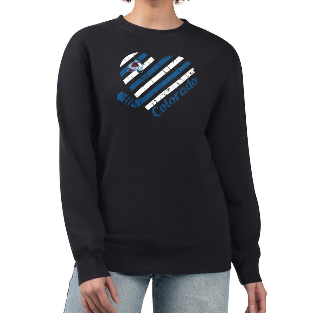 NHL Colorado Avalanche G-III 4Her by Carl Banks Women's Heart Graphic Pullover Sweatshirt - Black