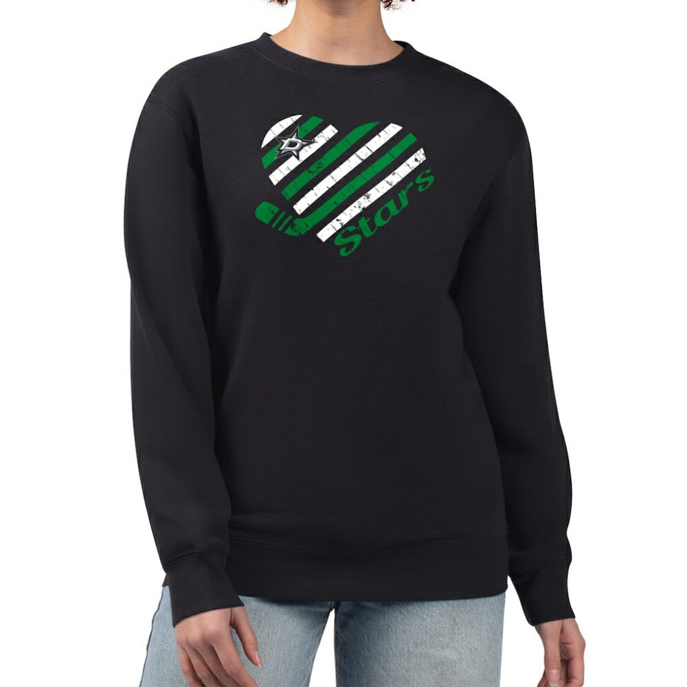 NHL Dallas Stars G-III 4Her by Carl Banks Women's Heart Graphic Pullover Sweatshirt - Black