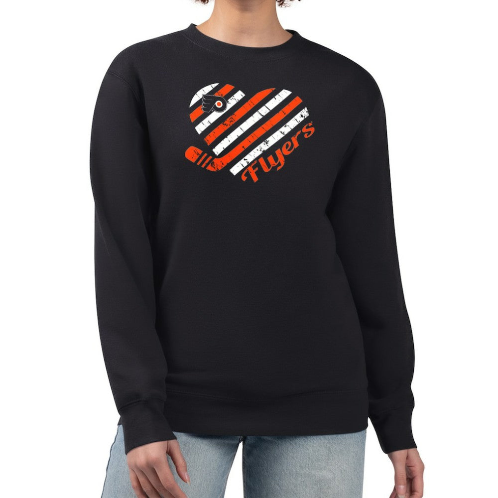 NHL Philadelphia Flyers G-III 4Her by Carl Banks Women's Heart Graphic Pullover Sweatshirt - Black