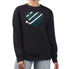 NHL San Jose Sharks G-III 4Her by Carl Banks Women's Heart Graphic Pullover Sweatshirt - Black